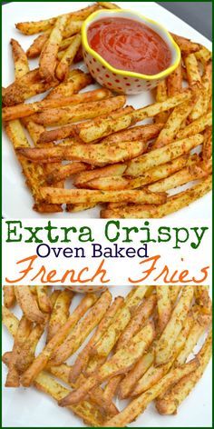 French Fry Recipe Baked, Oven French Fries, Dinner Bacon, Oven Baked French Fries, Baked French Fries, Fries Recipes, Crispy Oven Fries, French Fries Recipe, Crispy Fry