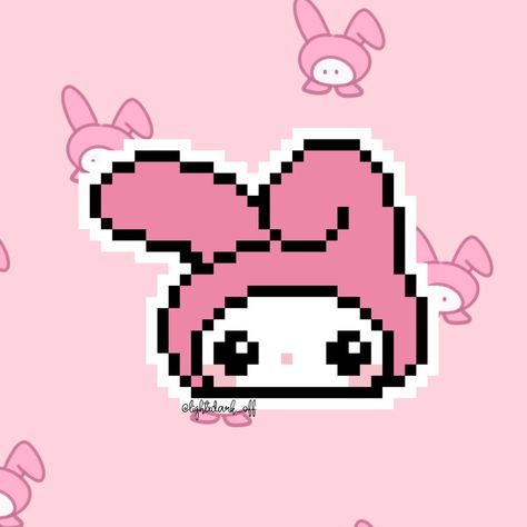 Cute Desktop Icons, My Melody Pixel Art, Clothing Sewing Patterns Free, Images Kawaii, Iron Beads, Hello Kitty Pictures, Pink Vibes, Perler Bead Art, Perler Bead Patterns