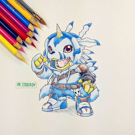 #Gabumon crying wolf in a #WereGarurumon onesie. These guys prove too detailed sometimes but at least I'm invested. #digimon #crayola #illustration Digimon Tattoo, Digimon Art, Digimon Adventure Tri, Digimon Digital Monsters, Digimon Adventure, Digital World, Birdy, Digimon, Naruto