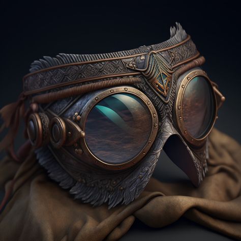 Fantasy Goggles, Steampunk Projects, Cartoon Ideas, Welding Glasses, Dark Visions, Dnd Items, Crystal Sunglasses, Iron Man Suit, Dnd Ideas