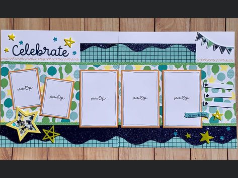 Ctmh Scrapbooking Layouts, Birthday Scrapbook Layouts, Birthday Scrapbook Pages, Family Layout, Scrapbooking Layouts Baby, Baby Boy Scrapbook, Creative Memories Scrapbooking, Simple Scrapbook, Scrapbook Layout Sketches