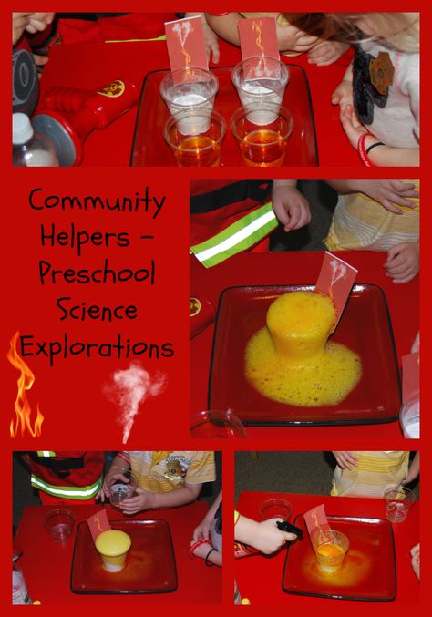 Come play to learn with a fun (and safe) BUBBLY FIRE experiment for preschoolers! Great addition for fire safety week or a community helpers theme. Fire Experiment, Thanksgiving Crafts For Kids Preschool, Prek Community Helpers, Experiment For Preschoolers, Community Helpers Lesson Plan, Preschool Science Experiments, Fire Safety Preschool Crafts, Fire Safety Lessons, Community Helpers Week