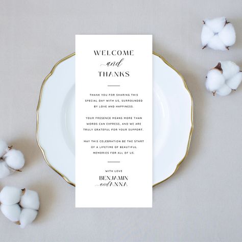 Use code BUNDLE30 to save 30% off when you purchase 3 or more items! Welcome to our Etsy listing for our Minimalist Thank You Place Card! Add a touch of elegance and gratitude to your wedding reception with these stylish place cards. Our digital place card template, available for instant download, allows you to easily customize and personalize each card using Canva. These thank you place cards will express your appreciation for their presence on your special day. Whether you're having an intimate gathering or a grand celebration, these wedding place cards will seamlessly blend with any theme or ddcor. Download, customize, and print as many copies as you need to create a cohesive and sophisticated look for your reception tables. Say thank you in a stylish way with our Minimalist Thank You P Thank You Notes At Wedding Reception, Welcome Card Wedding Table, Thank You For Attending Wedding, Thank You For Celebrating With Us, Thank You Card For Wedding Guests, Wedding Thank You Notes, Welcome Card Wedding, Wedding Welcome Card, Thank You Card Wording