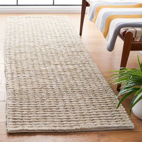 SAFAVIEH Handmade Ivory Jute Area Rug - Bed Bath & Beyond - 18731911 Grass Rug, Sisal Area Rugs, Natural Jute Rug, Floor Heating, Coastal Rugs, Solid Color Rug, Beach House Style, Jute Area Rugs, Natural Fiber Rugs