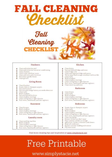 Fall Cleaning Schedule with Free Printable - Get organized with this fall cleaning schedule with a free printable checklist! Stay on task and have your home looking great in time for Thanksgiving. Fall Cleaning Checklist, Beauty Routine Schedule, Fall Planning, Cleaning Chart, Cleaning Schedules, Beauty Routine Checklist, Fall Cleaning, Cleaning Painted Walls, Deep Cleaning Tips