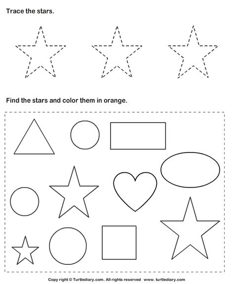 (2014-07) Find stjernerne Star Tracing, Star Worksheet, Shape Worksheets For Preschool, Worksheet For Preschool, Trace And Color, Shapes Worksheet Kindergarten, Phonics Worksheets Free, Tracing Worksheets Free, Shape Tracing Worksheets