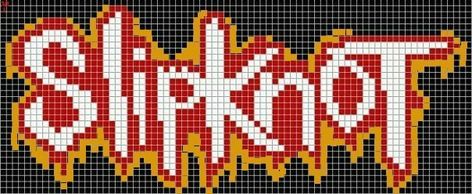 Slipknot Cross Stitch, Slipknot Alpha Pattern, Band Pixel Art, Diy Dream Catcher Tutorial, Plastic Canvas Letters, Graph Crochet, Easy Pixel Art, Pixel Art Grid, Pix Art