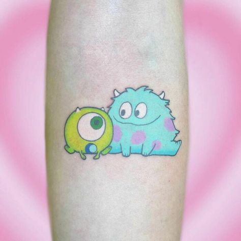 Baby Monster, Inc. Tattoo Blind Tattoo, Tinker Bell Tattoo, Disney Stitch Tattoo, James P Sullivan, Pikachu Tattoo, Simpsons Tattoo, Character Tattoos, Monster Tattoo, Stitch Tattoo