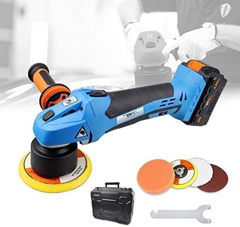 NEWONE 20V Random Orbital Polisher Dual Action Buffer polisher ,5-Inch,6 Variable Speeds,Anti-vibration Handle, Car Sanding Polishing Waxing, 4.0Ah Battery and fast charger packed in Plastic Case Car Buffer, Oscillating Tool, How To Remove Rust, Fast Charger, Electric Cars, Sanding, Plastic Case, Easy To Use, Motorcycles