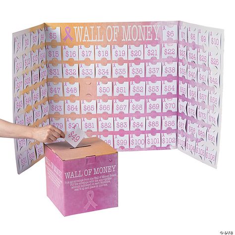 Pink Ribbon Wall of Money Fundraiser | Oriental Trading Fundraising Games, Charity Work Ideas, Fundraiser Party, Pta Fundraising, Body Inflammation, Fun Fundraisers, Ribbon Wall, Fundraising Activities, Fundraising Tips