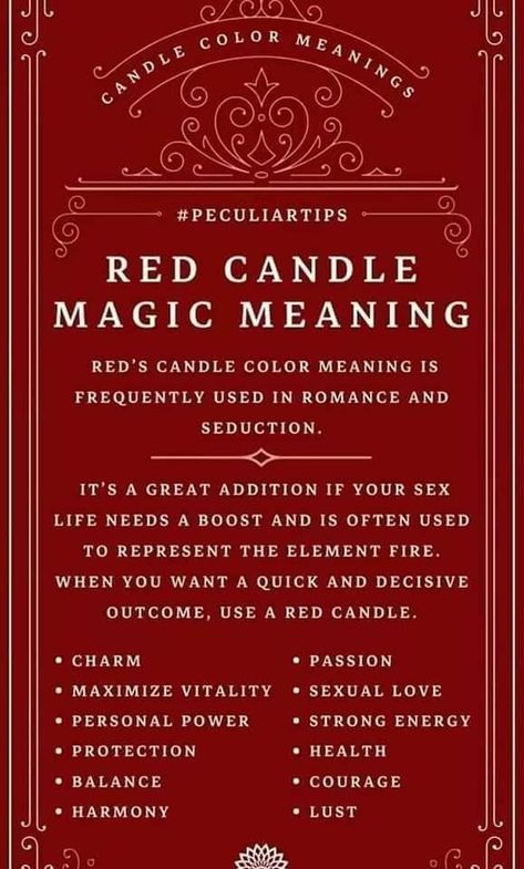 Red Candle Magic, Candle Color Meanings Magic, Candle Magic Colors, Candle Meanings, Candle Magik, Candle Meaning, Candle Color Meanings, Candle Magic Spells, Spells For Beginners