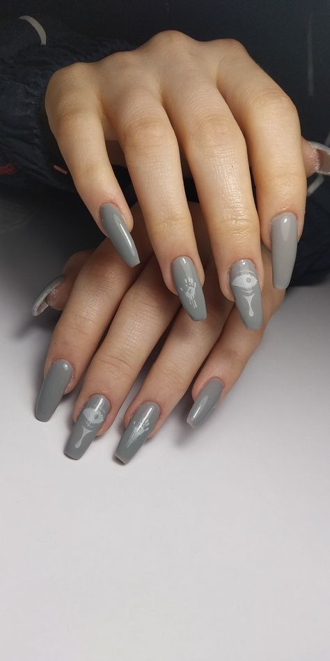 Grey Nails Aesthetic, Nail Grey, Nail Elegant, Nail Art Winter, Nail White, Grey Nails, Grey Nail Designs, Elegant Nail, February Nails