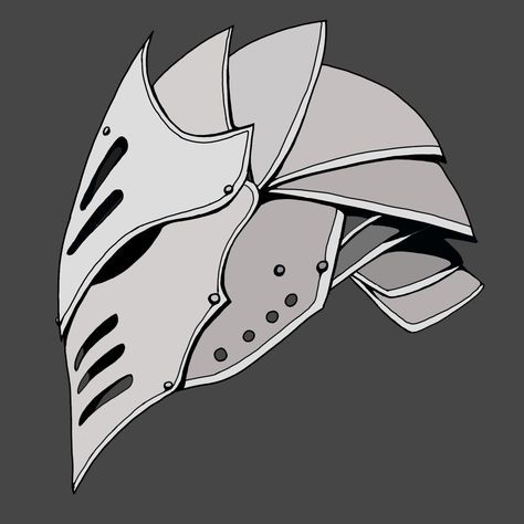 Knight Helmet Character Design, Cool Knight Helmet Design, Cool Fantasy Helmet Designs, Armor Helmet Drawing, Midevil Helmet Design, Dragon Helmet Art, Knight Helmet Concept Art, Fantasy Armor Helmet, Fantasy Knight Helmet Design