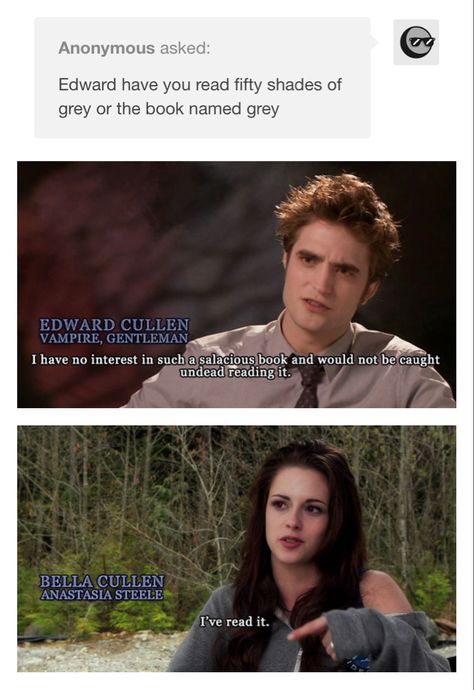 Twilight Headcanons, Twilight Book Quotes, Vampire Romance Aesthetic, Twilight Memes Funny, Twilight Tumblr, Twilight Humor, Twilight Fanart, Twilight Meme, Funny Twilight