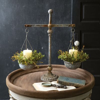 Balance Scale, Farmhouse Interior Design, Floral Candle, Vintage Landscape, Antique Inspiration, Antique Farmhouse, Farmhouse Living, Rustic Elegance, Country Decor