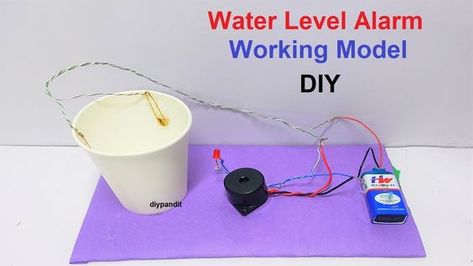 water level alarm working model science project - diy - simple and easy | DIY pandit #waterlevel #alarm #workingmodel #scienceproject #diy #diypandit Model Science Project, Energy Science Projects, Middle School Science Projects, 5th Grade Science Projects, Science Exhibition, Free Energy Projects, Working Model, Batteries Diy, Wall Tv Unit Design