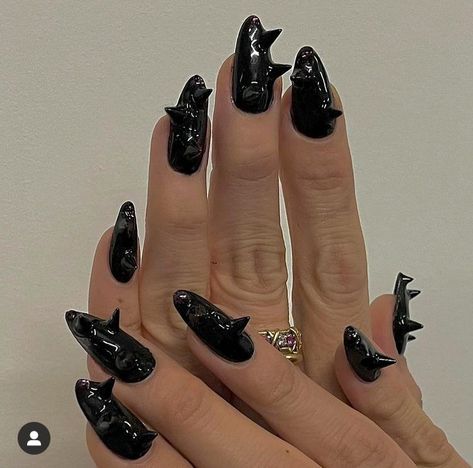 Witch Nails, Nail Jewelry, Fire Nails, Dream Nails, Funky Nails, Dope Nails, Chrome Nails, Cool Nail Art, Nail Art Diy