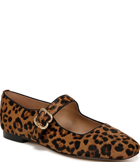 From Sam Edelman, the Michaela Leopard Print Calf Hair Mary Jane Flats feature:Leopard print calf hair upperBuckle closureSynthetic liningSynthetic outsoleApprox. 0.04" heel heightImported. Leopard Mary Janes, Leapord Print Shoes, Capsule Closet, Diamond Fashion Jewelry, Leopard Print Flats, Leopard Print Shoes, Leopard Flats, Flats Online, Buckled Flats