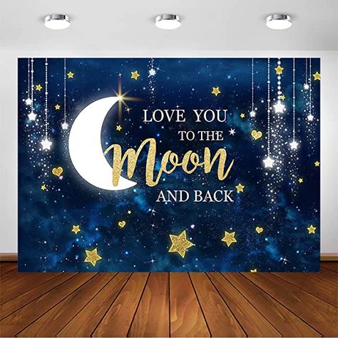 Customized Backdrop, Personalized Backdrop, Diy Photo Booth Backdrop, Moon Baby Shower, Moon Baby, Shower Backdrop, Diy Photo Booth, Baby Banners, Backdrop Ideas