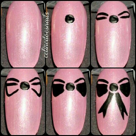 Bows Bow Nails, Bow Nail Art, Nail Art Tutorials, Diy Nail Designs, Cute Nail Art, Pink Nail, Nail Art Hacks, Cool Nail Designs, Nail Art Tutorial