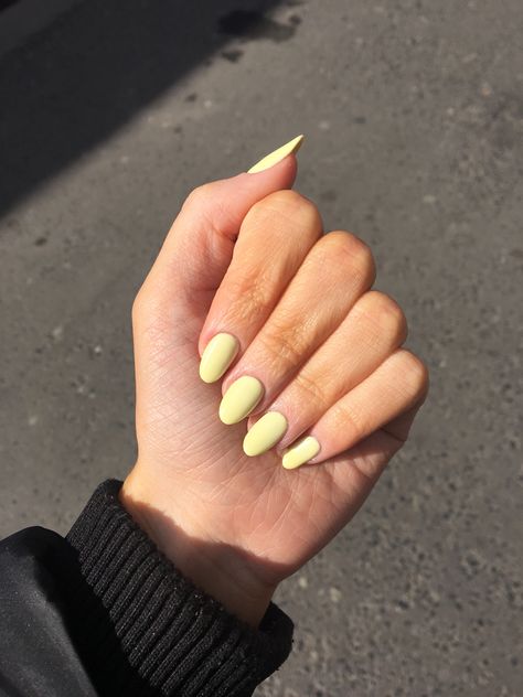 Nails One Color Simple, Nail Ideas Yellow, Yellow Spring Nails, Nails One Color, Nails Lemon, The Best Nails, Lemon Nails, Nails Yellow, Best Nails