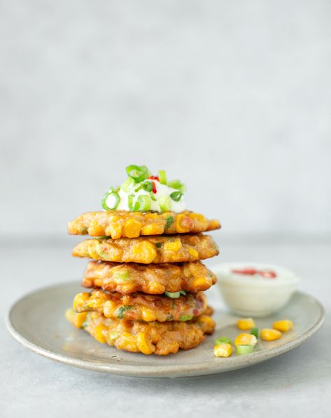 Sweetcorn Fritters South African, Easy Starters Recipes, Sweetcorn Recipes, Sweetcorn Fritters Recipe, Recipes Russian, Flavored Coffee Recipes, Pies Chocolate, Sweetcorn Fritters, Fall Coffee Recipes