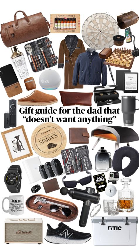 Dads gift guide #dad #giftguide #dadsgifts #mensgiftguide Gift Guide For Dad, Dad Gifts Basket, Gift Guide Christmas, Handcrafted Leather Wallet, Boyfriend Gift Basket, Bf Gifts, Gift For Brother, Christmas Gift Guide, Gift Ideas For Men