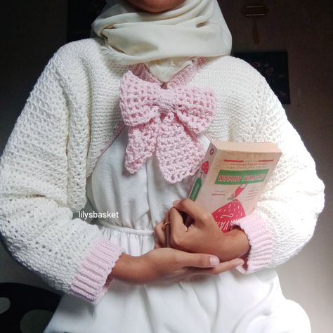 crochet idea inspo. Cottage core coquette pink aesthetic muslim hijabi modest ootd ribbon lilysbasket Knitting Crochet, Crochet Projects, Bubbles, Knitting, Crochet, Quick Saves