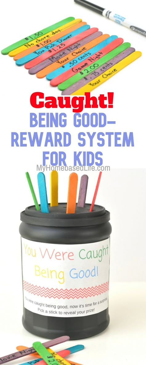 Reward your kiddos for going above and beyond your expectations. This reward system is completely customizable for any child. | #rewardsystem #kids #parenting #excellence #kidscraft | Kids Crafts | Parenting Tip | Reward System for kids | Kids Chores | Mystery Prizes  via @myhomebasedlife School Bucks Reward System, Popsicle Stick Reward System, Sibling Behavior Chart Reward System, Points For Chores Reward System, Kids Points Reward System, Prize Charts Reward System, Prize Box Ideas Reward System At Home, Positive Reinforcement Kids At Home, Diy Behavior Chart For Home For Kids