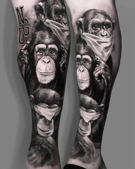 Gorilla Tattoo Design King Kong, Hip Hop Tattoo, Wedding Band Tattoo, Gang Tattoos, Animal Sleeve Tattoo, Gorilla Tattoo, Club Tattoo, Monkey Tattoos, Web Tattoo