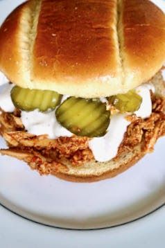 Crock Pot Nashville Hot Chicken Dave's Hot Chicken, Nashville Chicken, Nashville Hot Chicken, Nashville Hot, Hot Sandwich, Slow Cooked Meals, Low Sodium Chicken Broth, Delicious Sandwiches, Hot Chicken