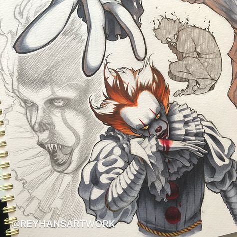 Ein Fanart, Es Pennywise, Stephen Kings, Scary Drawings, Horror Drawing, Pennywise The Clown, Pennywise The Dancing Clown, Creation Art, Horror Movie Art