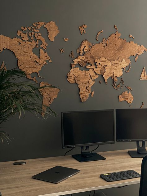 World map wall art