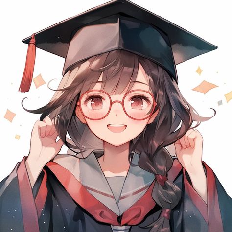 Anime Graduation, Graduation Drawing, Anime Muslim, Comic Style Art, Friend Anime, Cute Doodle Art, Digital Art Anime, Cute Dogs And Puppies