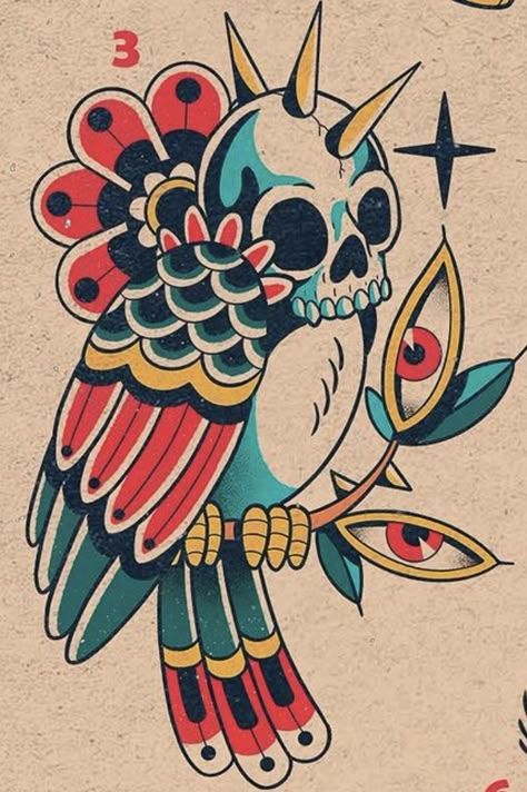 Neo Traditional Art Tattoo, New School Cartoon Tattoo Design, Weird Tattoo Designs, Shoulder Traditional Tattoo, American Traditional Drawing, Easy Traditional Tattoo, Duality Tattoo Ideas, Traditional Color Tattoo, Traditional Flash Art