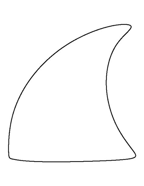 Shark fin pattern. Use the printable outline for crafts, creating stencils, scrapbooking, and more. Free PDF template to download and print at http://patternuniverse.com/download/shark-fin-pattern/ Shark Fin Template Printable, Printable Shark Template, Sharknado Party, Shark Outline, Food For Party, Printable Outline, Shark Pool, Shark Week Party, Shark Craft