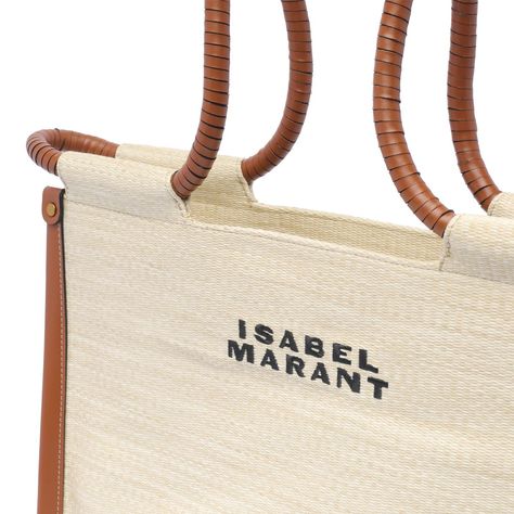 Isabel Marant natural and cognac Toledo tote bag, inner open pocket, 2 handles, frontal print logo, 29x37,5x12 cmGender: WOMENMaterial: 69% COTTON 31% POLYAMIDE 100% CALF LEATHERColor: BEIGEMade in: INProduct ID: PM0007FAB1X09MNLCG*Import tax/duty will be calculated at checkout (If applicable) Print Logo, Toledo, Isabel Marant, Cognac, Handles, Pouch, Tote Bag, ? Logo