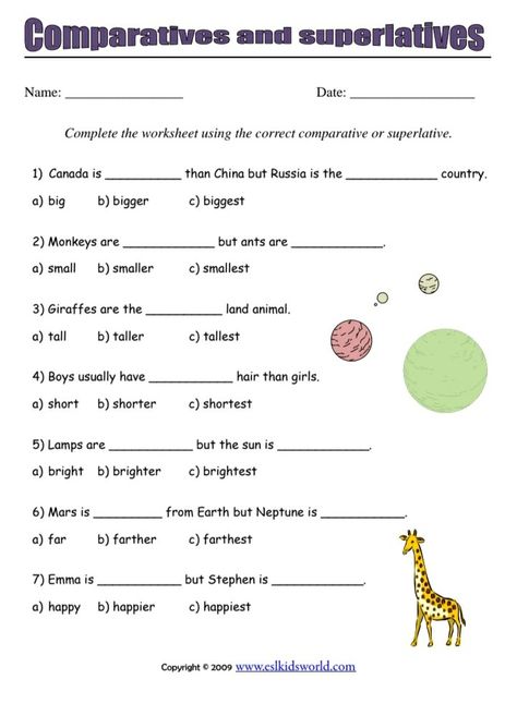 Degree Of Comparison Worksheets, Degree Of Comparison, Worksheets For Grade 2, Grade 2 English, Degrees Of Comparison, Worksheet For Class 2, Advance English, Weather Worksheets, Comparative Adjectives