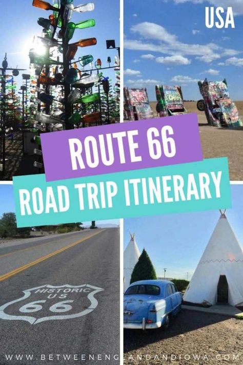 Route 66 Itinerary: How Long Does It Take To Drive Route 66? 16 Day Route 66 Itinerary | Route 66 Attractions | Route 66 Road Trip | Route 66 Stops Route 66 Attractions, Route 66 Trip, Road Trip Map, Route 66 Road Trip, Road Trip Packing List, Arizona Road Trip, East Coast Road Trip, Road Trip Routes, Road Trip Packing