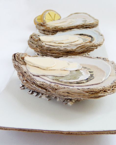 Oyster Sculpture, Cardboard Art Sculpture, Food Experiments, High School Art Projects, Cardboard Sculpture, Cardboard Art, High School Art, Oyster Shell, School Art Projects