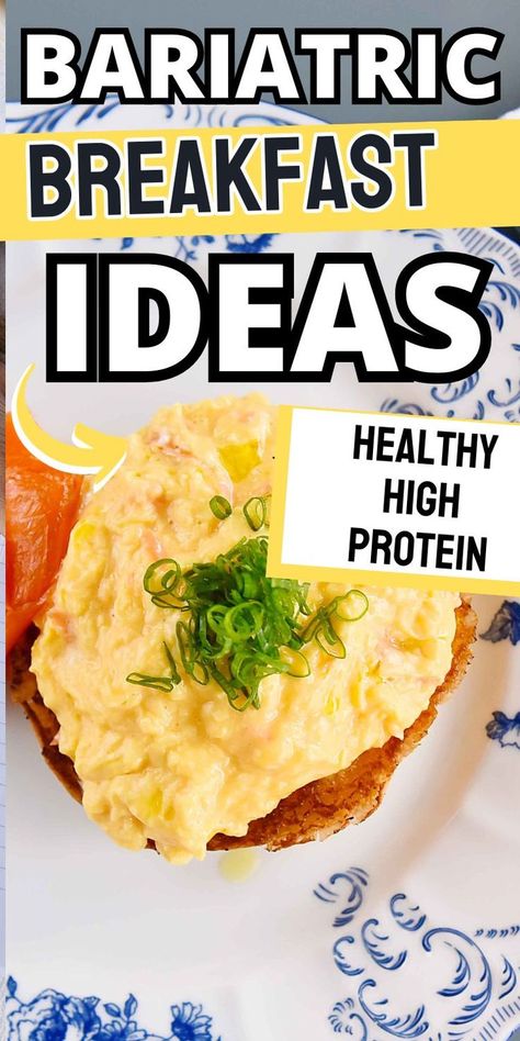 Tired on all the pureed and soups you've been on? Here are is a collection of bariatric friendly breakfast ideas will come in handy. Bariatric sleeve breakfast ideas that are nutritious and tasty Gastric Bypass Breakfast, Bariatric Breakfast Ideas, Sleeve Surgery Diet, Food Meal Ideas, Bariatric Recipes Sleeve Liquid Diet, Bariatric Breakfast, High Protein Bariatric Recipes, Pureed Diet, Bariatric Recipes Sleeve