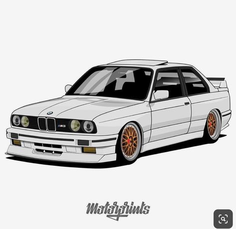 Order Illustration, Bmw M3 E30, Bmw Art, Motorsport Art, Bmw E30 M3, E30 M3, Cool Car Drawings, Car Tattoos, Automotive Artwork