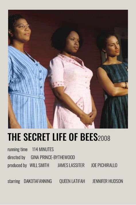 The Secret Life Of Bees Movie, The Secret Life Of Bees, Girls Night Movies, Polaroid Movie Poster, Indie Movie Posters, Movie Card, Bee Movie, Movie Time, Queen Latifah