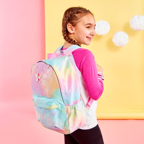 Stand out at school with our Pastel Tie Dye Backpack! It's the perfect size for books, laptops, and more! �🌟 #LoveClaires Cheap Unicorn Print Backpack For Back To School, Cheap Unicorn Print Backpack For Students, Multicolor Unicorn Print Bag For Back To School, Affordable School Backpack With Unicorn Print, Tie Dye Backpack, Cute Multicolor Unicorn Print Backpack, Pastel Tie Dye, Girls Bags, Spring Looks