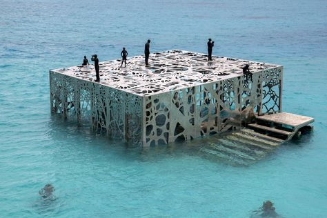 The Coralarium: An Immersive Sculptural Installation Semi-Submerged in the Indian Ocean | Colossal Jason Decaires Taylor, Underwater Sculpture, Galleria D'arte, Gallery Space, Underwater Art, Marcel Duchamp, Colossal Art, Shadow Art, Top Art