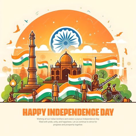 Independence Day Banner, Independence Day Social Media Post, Thumbnail Youtube Inspiration, Happy Independence Day India, Independence Day Wishes, National Festival, Banner Clip Art, Independence Day India, Indian Flag