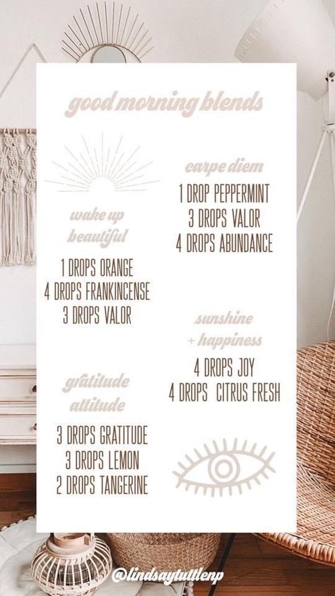 Have A Good Morning, Diffuser Blends Young Living, Gratitude Attitude, Young Living Oils Recipes, Eo Blends, Living Oils Recipes, Doterra Diffuser Blends, Essential Oil Diffuser Blends Recipes, Young Living Essential Oils Recipes