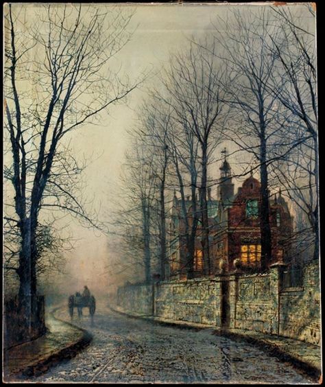 John Atkinson Grimshaw, Atkinson Grimshaw, Moonlight Painting, Pre Raphaelite, Art Uk, Night Scene, Painting Reproductions, Street Scenes, Trademark Fine Art