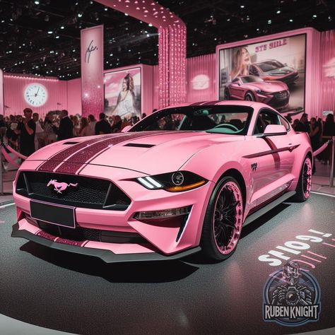 Mustang Pink Interior, Pink Shelby Gt500, Hot Pink Mustang, Pink Mustang Gt, Pink Lexus, Pink Camaro, Pink Race Car, Pink Mustang, Sports Cars Mustang