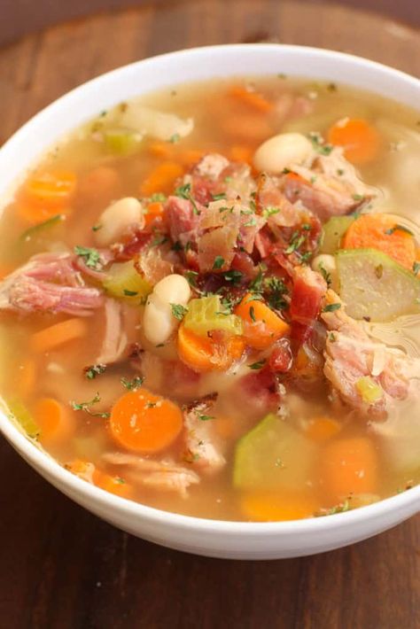 Slow Cooker Leftover Ham Bone Soup| Tastes Better From Scratch Leftover Ham Bone Soup, Hambone Soup, Ham Bone Soup Recipes, Leftover Ham Bone, Cook Ham, Healthy Ham, Ham Bone Soup, Ham Soup Recipes, Ham And Potato Soup